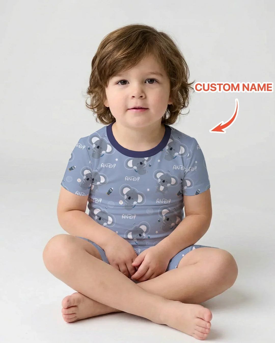 Zweiteiliges Pyjama-Set mit kurzen Ärmeln und Shorts im Sommer-Design