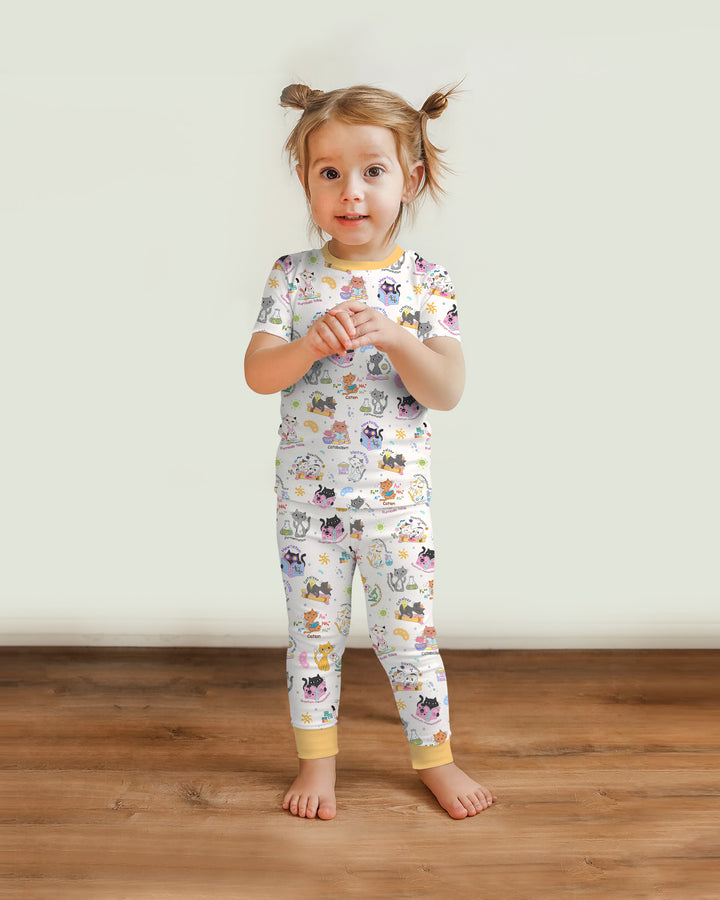 Zweiteiliges, kurzärmliges Pyjama-Set mit Marienkäfern