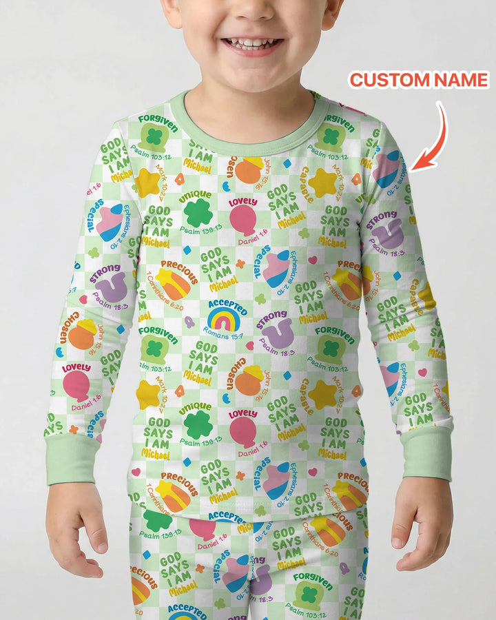 Zweiteiliges Langarm-Pyjama-Set mit Sommerfrüchten