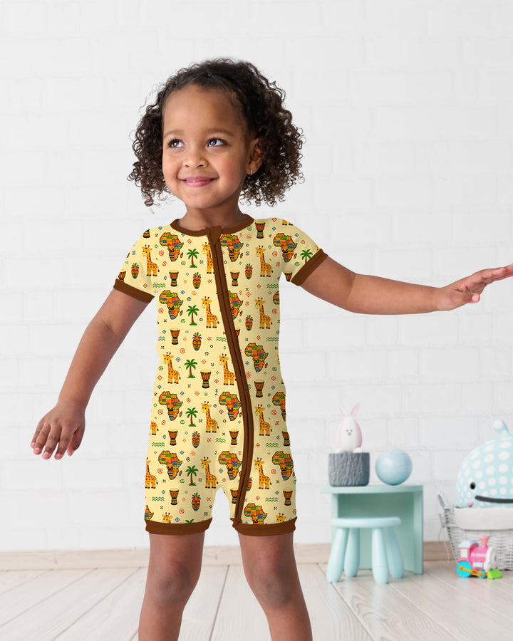 African Culture Bamboo Shorty Zippy