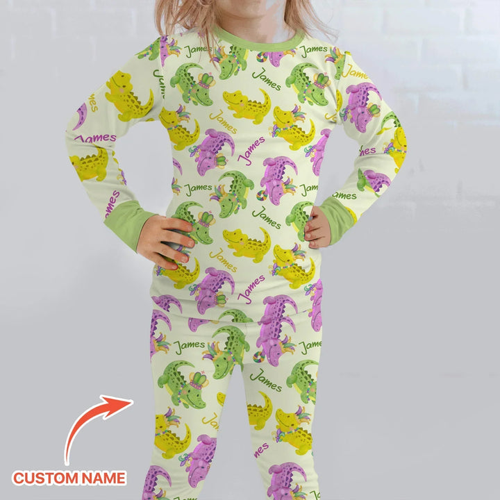 Zweiteiliges Langarm-Pyjama-Set mit Sommerfrüchten