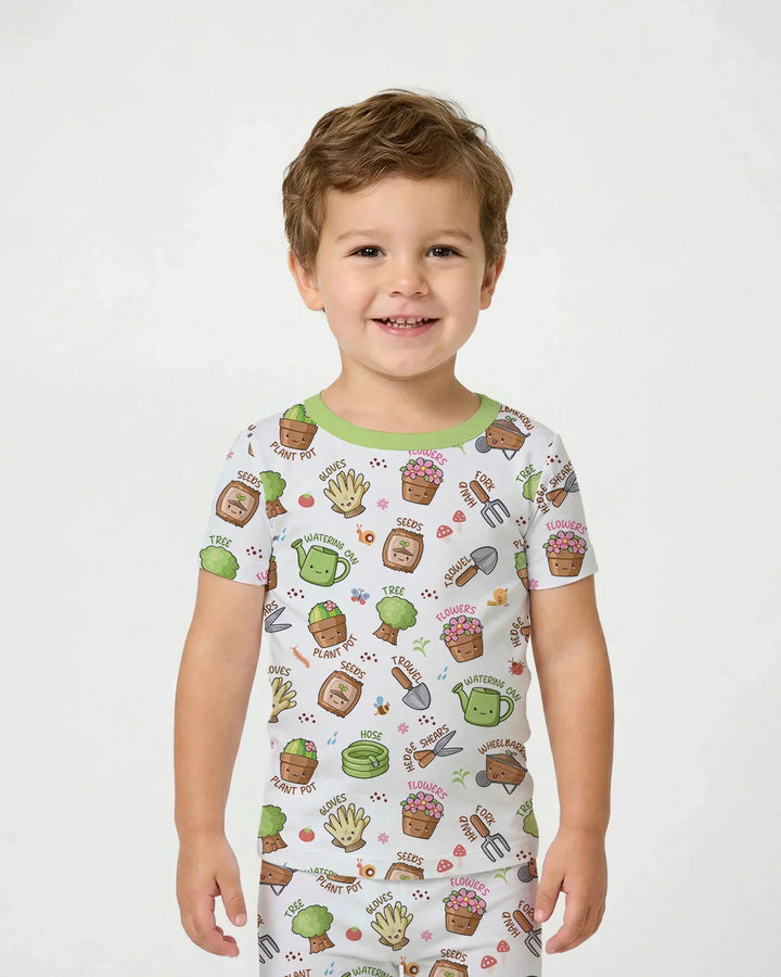 Zweiteiliges, kurzärmliges Pyjama-Set mit Marienkäfern