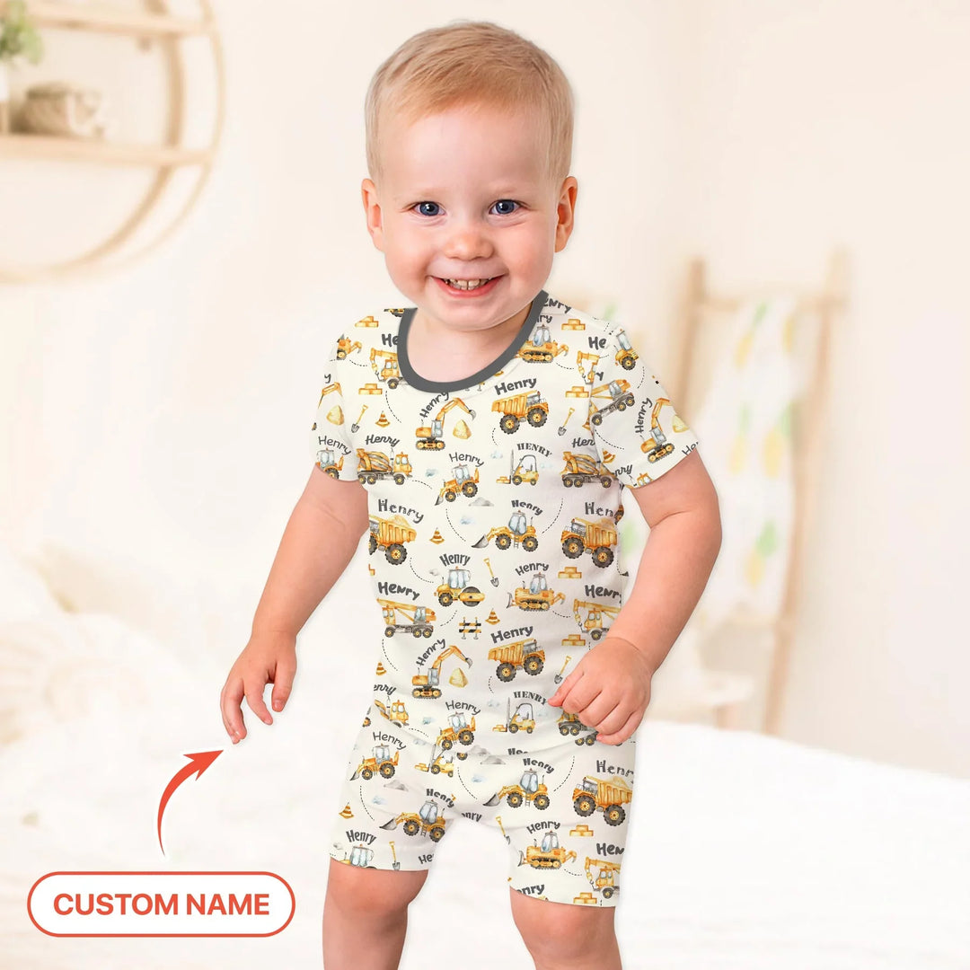 Zweiteiliges Pyjama-Set mit kurzen Ärmeln und Shorts im Sommer-Design