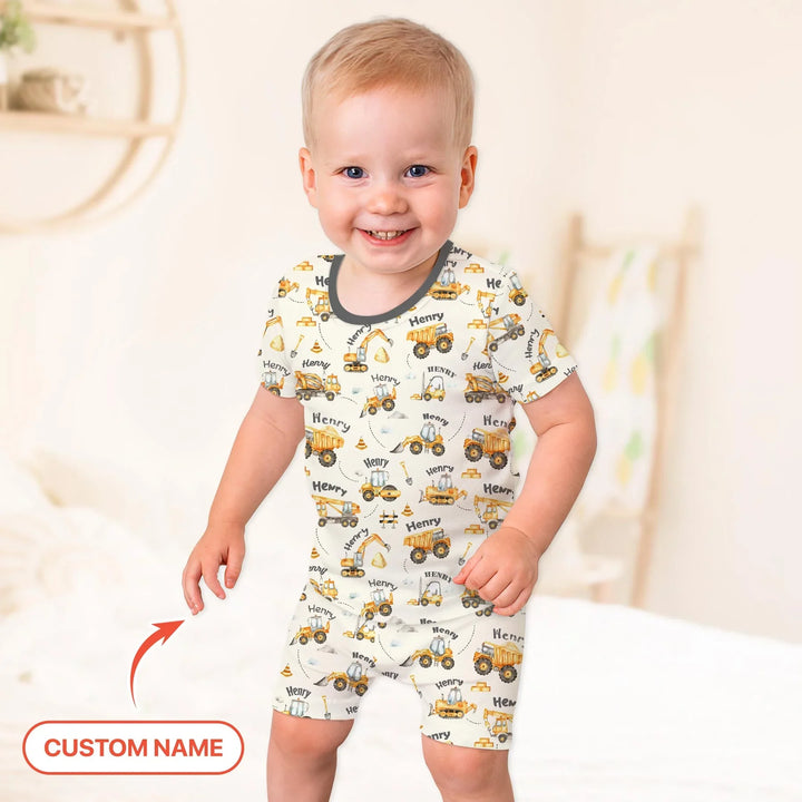 Zweiteiliges Pyjama-Set mit kurzen Ärmeln und Shorts im Sommer-Design
