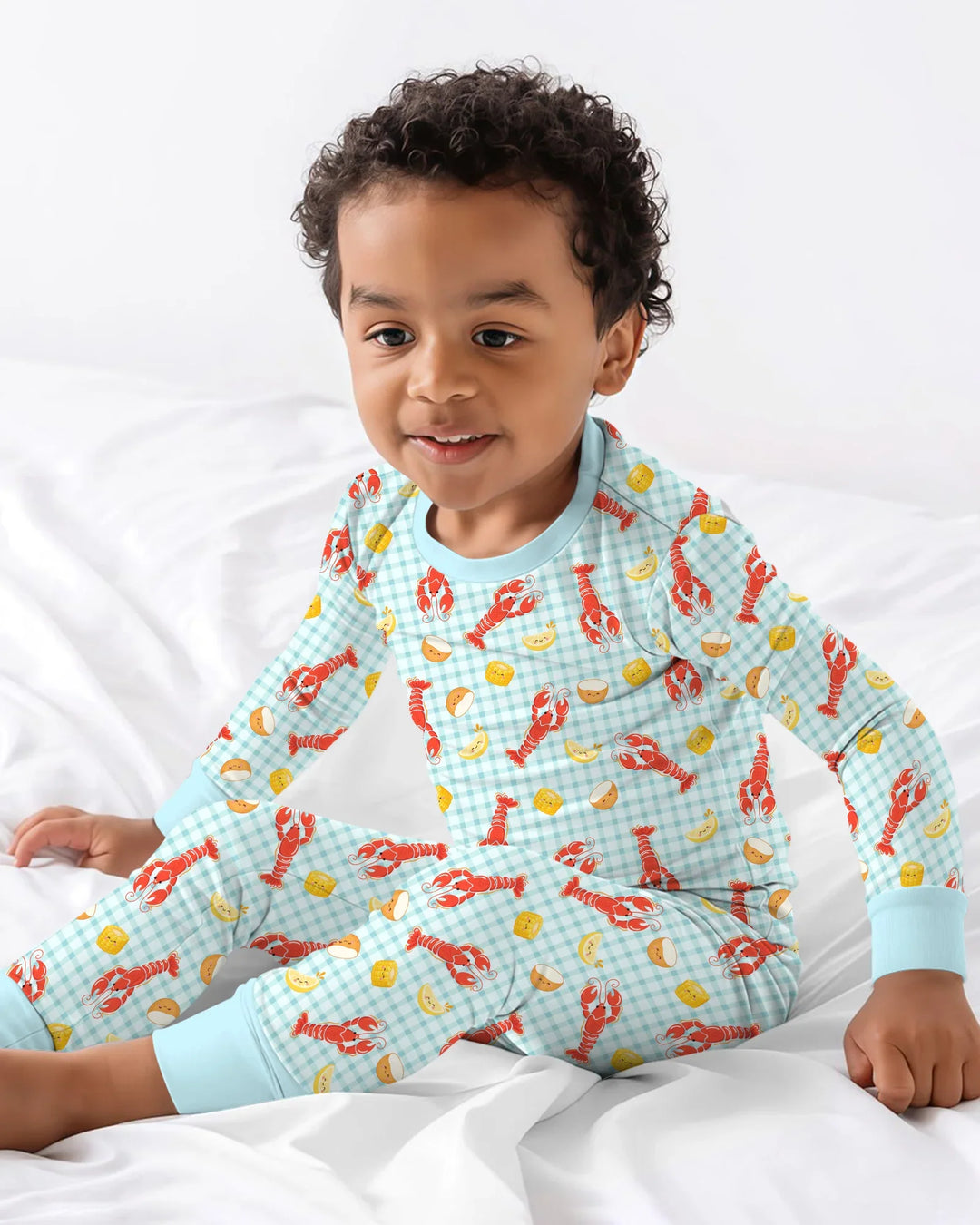 Zweiteiliges Langarm-Pyjama-Set mit Sommerfrüchten
