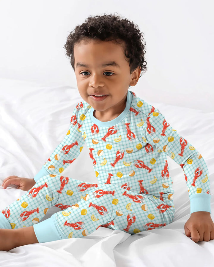 Zweiteiliges Langarm-Pyjama-Set mit Sommerfrüchten