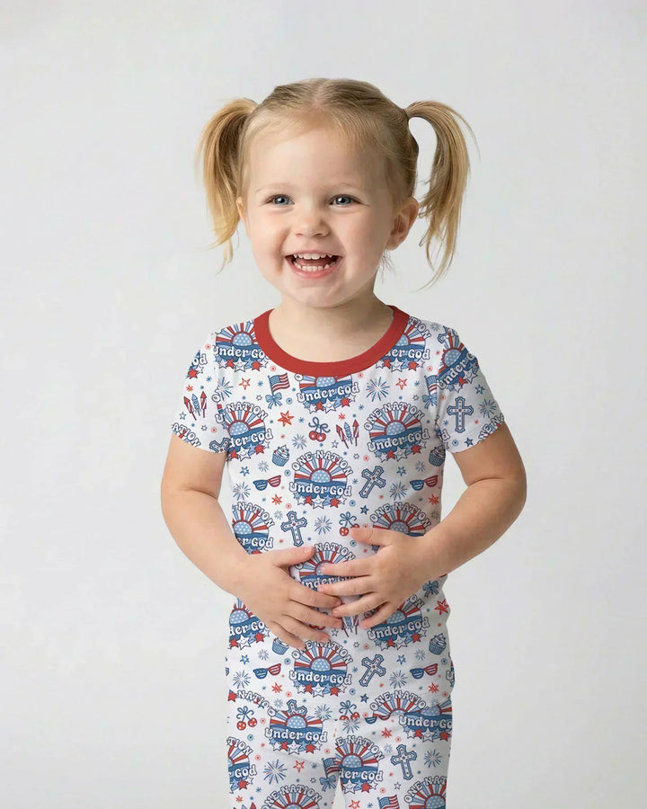 Zweiteiliges, kurzärmliges Pyjama-Set mit Marienkäfern