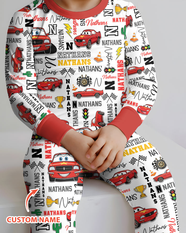 Fast Car Bamboo Two Piece Long Sleeve Pajama Set