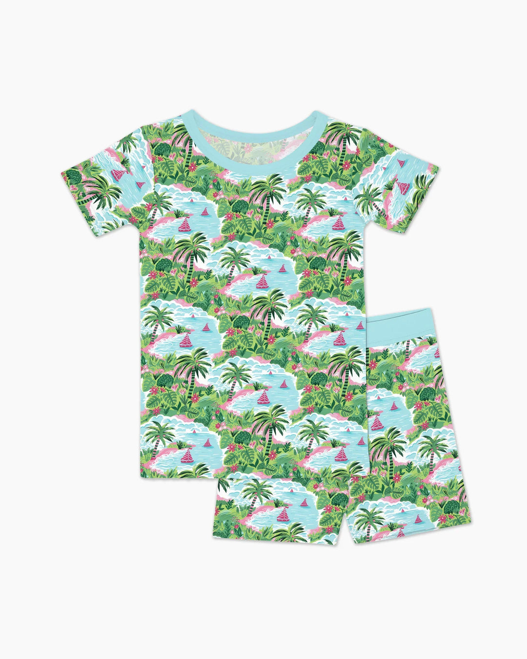 Template Zweiteiliges Pyjama-Set mit kurzen Ärmeln und Shorts