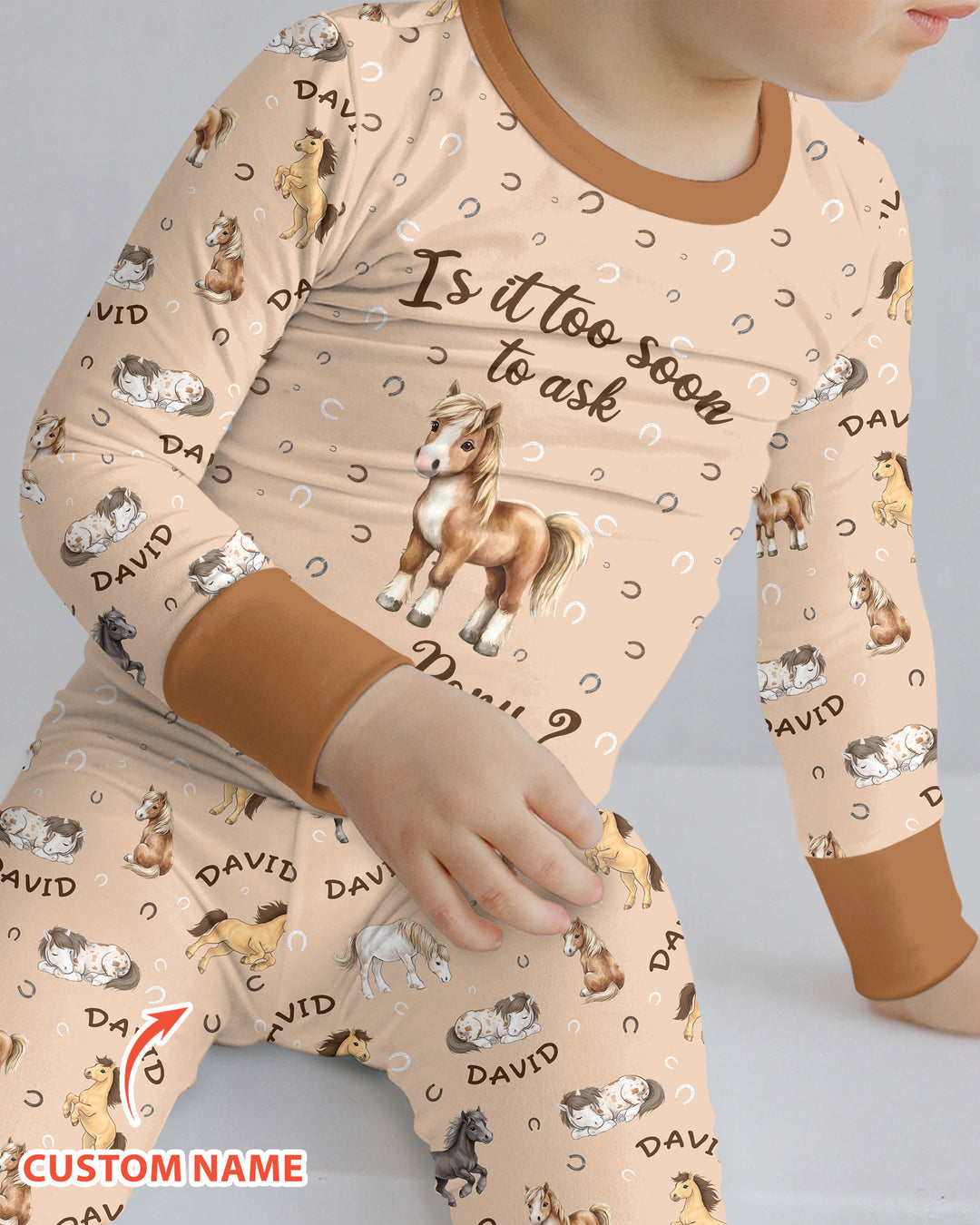 Custom Name Is It Too Soon to Ask for a Pony Bamboo Two Piece Long Sleeve Pajama Set