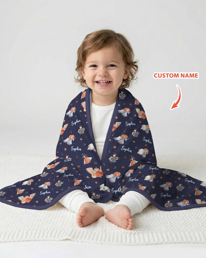 Guardian Angels Custom Name Bamboo Blanket