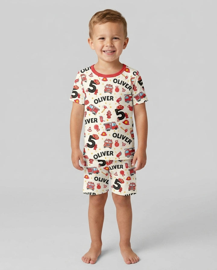 Schlafanzug-Set zweiteilig, kurze Ärmel, kurze Hose, Bambus