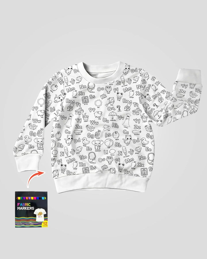 All Colorable Alphabet Bambus-Rundhals-Sweatshirt