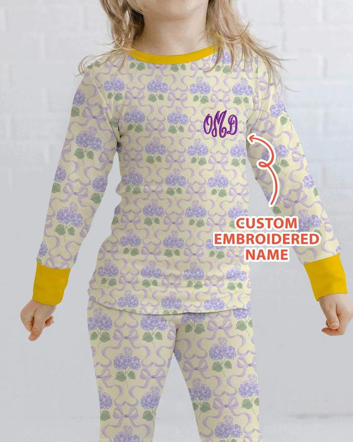 Zweiteiliges Langarm-Pyjama-Set mit Sommerfrüchten