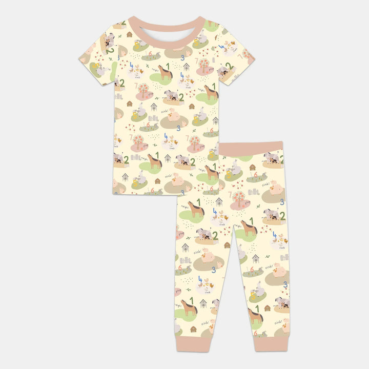 Zweiteiliges, kurzärmliges Pyjama-Set mit Marienkäfern