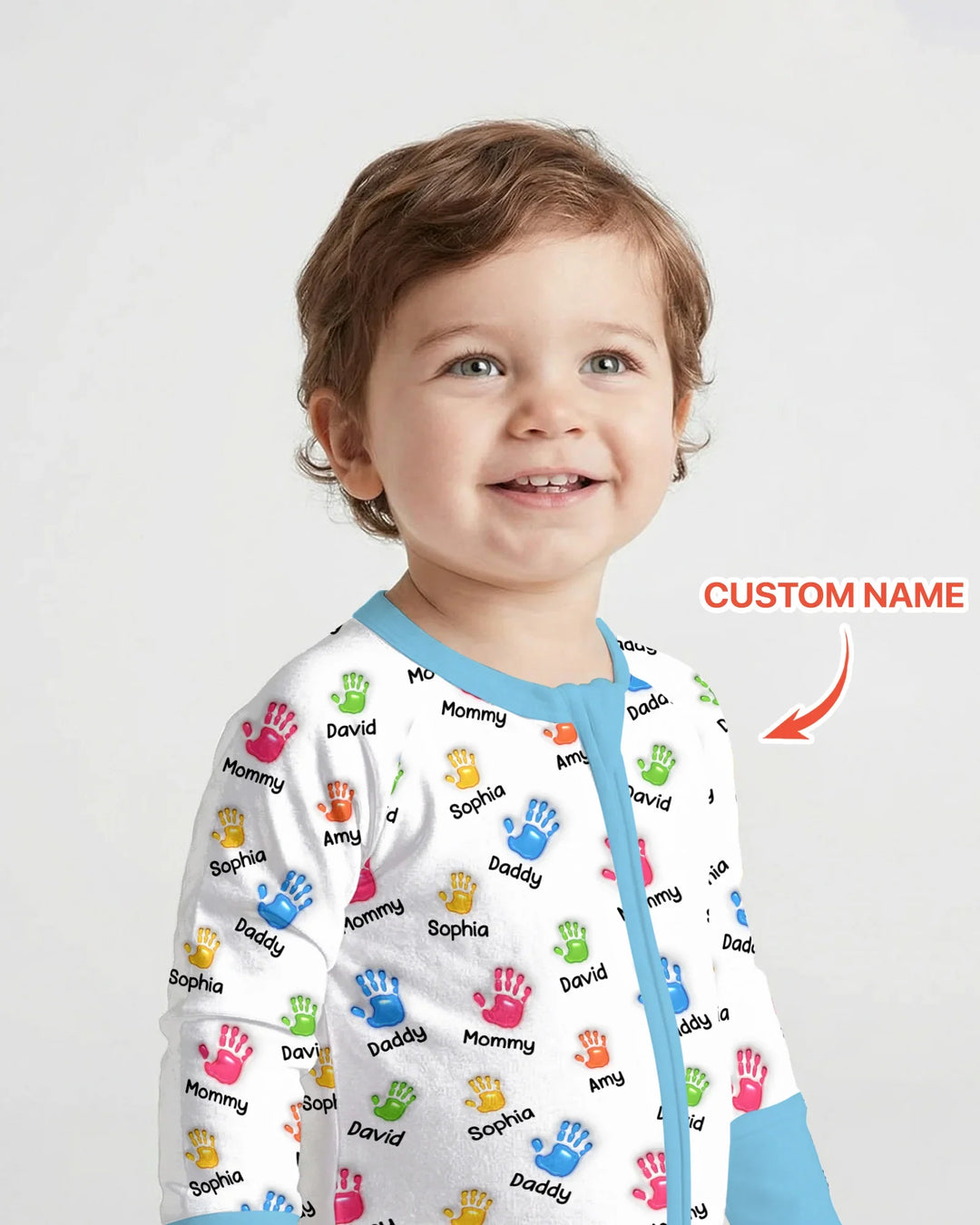 First Mother Day - Handprints Bamboo Convertible Zippy