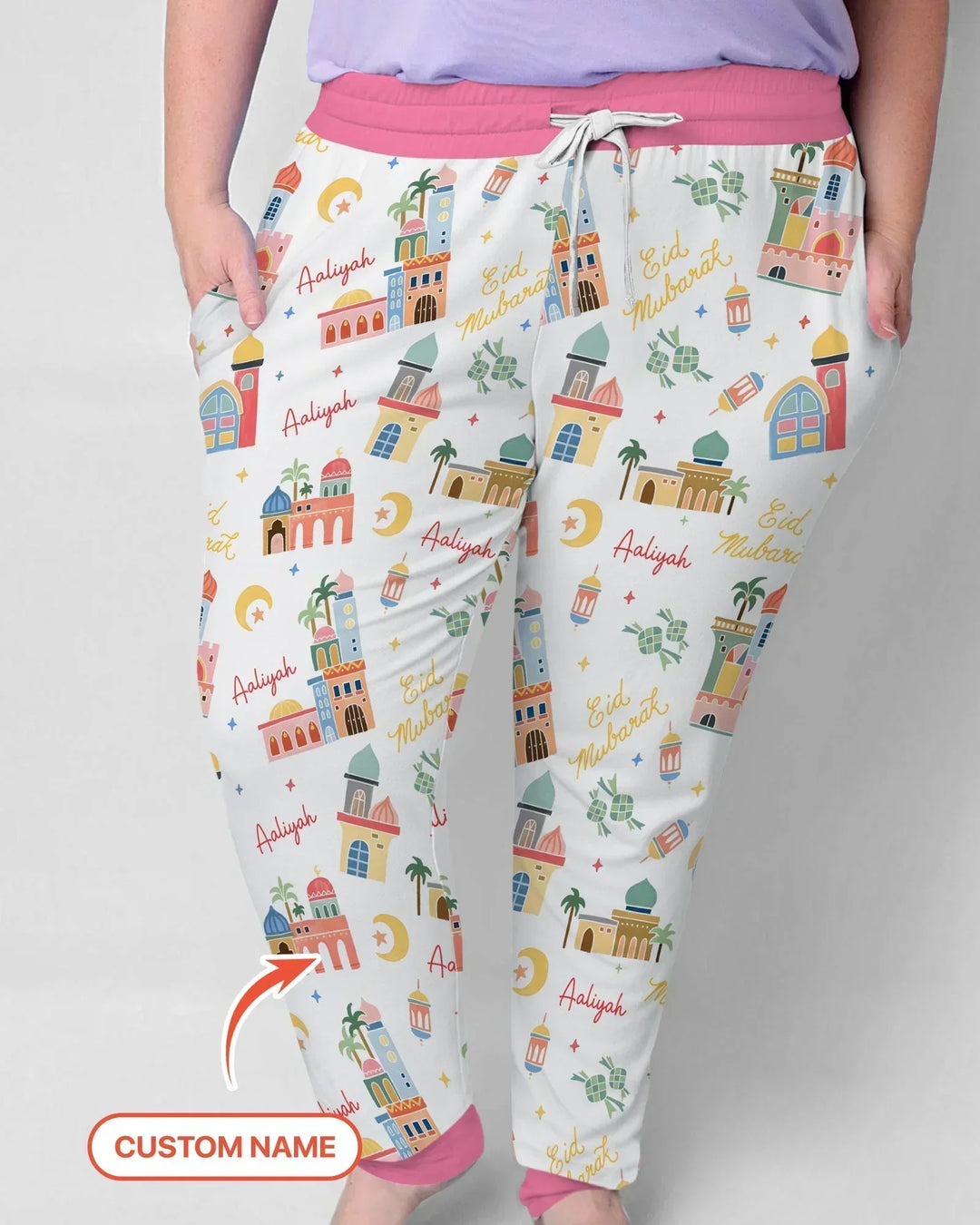 Eid Mubarak Personalisierter Bambus Damen Pyjama-Set