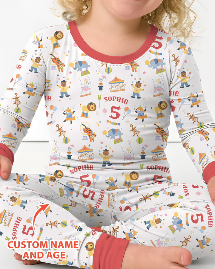 Zweiteiliges Langarm-Pyjama-Set mit Sommerfrüchten