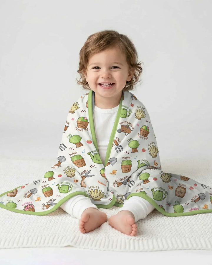 Kawaii Garden Crew Bamboo Blanket