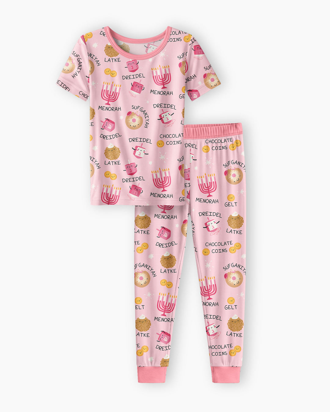 Family Hanukkah Matching Bamboo Two Piece Short Sleeve Pajama Set