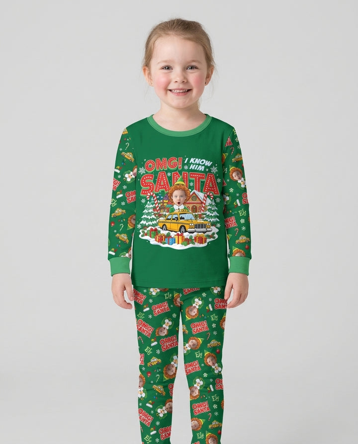 Custom Image OMG Santa Bamboo Two Piece Long Sleeve Pajama Set