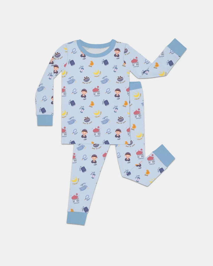 Zweiteiliges Langarm-Pyjama-Set mit Sommerfrüchten