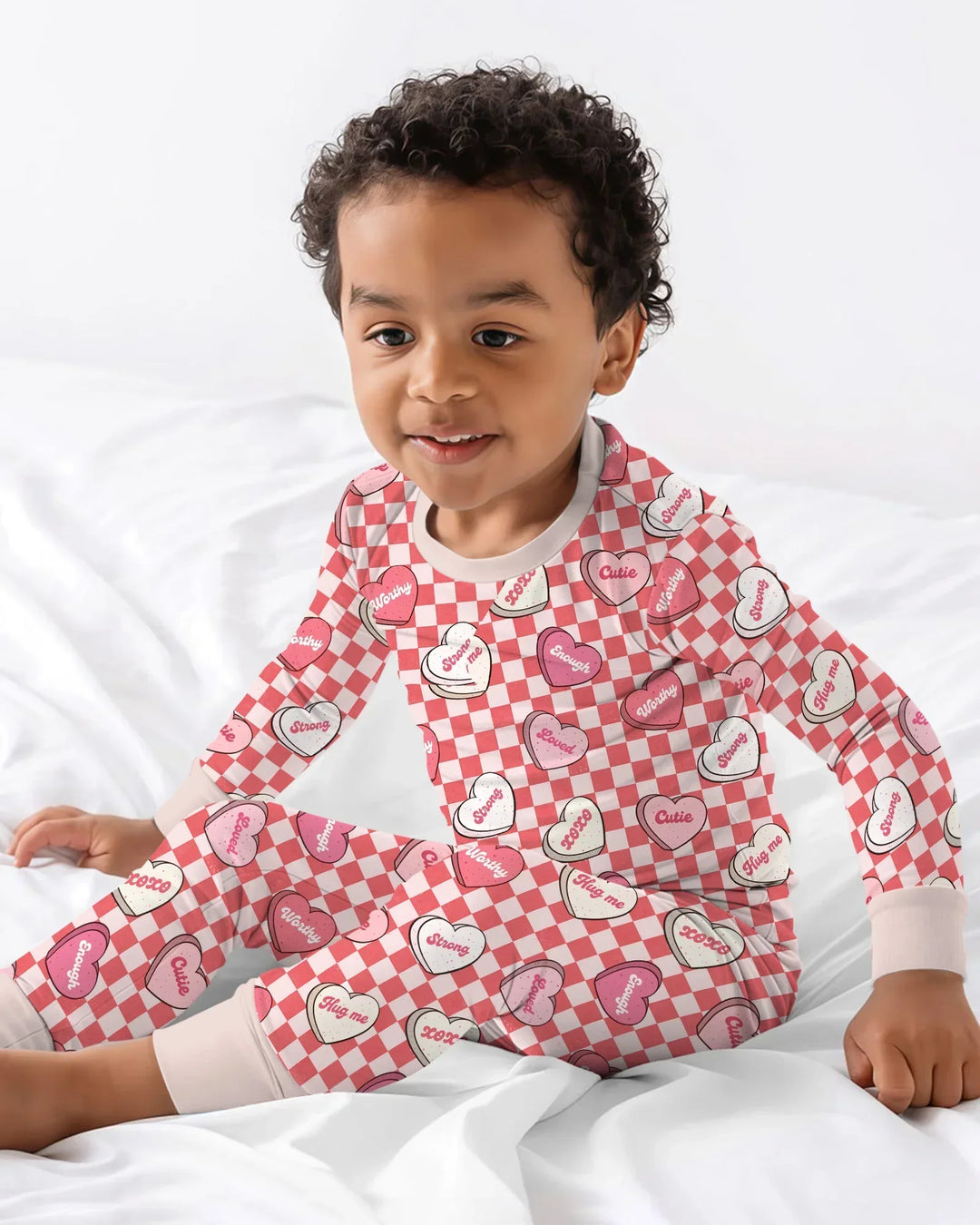 Valentine in Hearts Bamboo Two Piece Long Sleeve Pajama Set