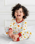 Zweiteiliges Langarm-Pyjama-Set mit Sommerfrüchten