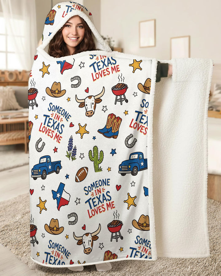 Someone in Texas Loves Me Bamboo Wearable Hooded Blanket