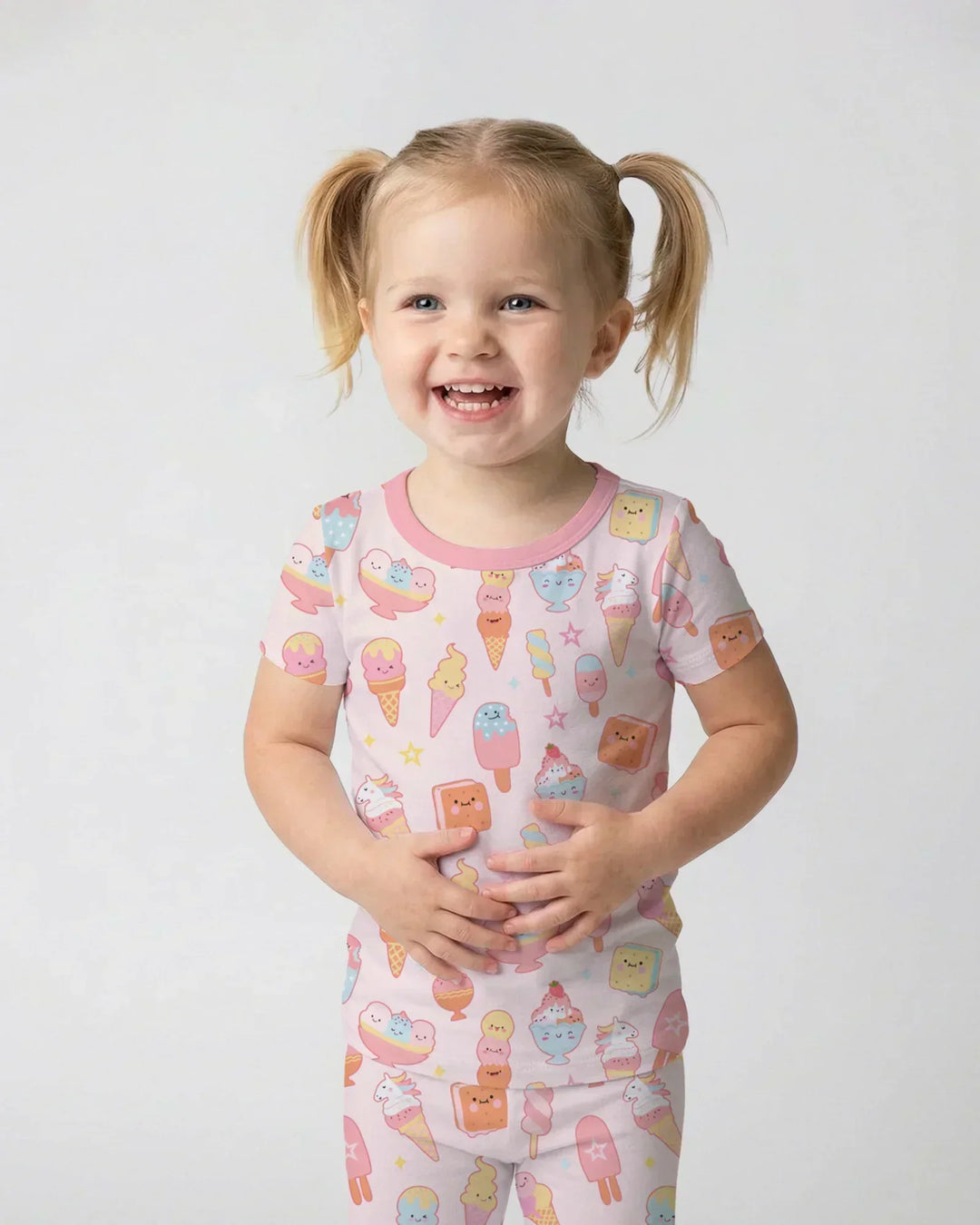 American Ice cream Bamboo Two Piece Short Sleeve Pajama Set