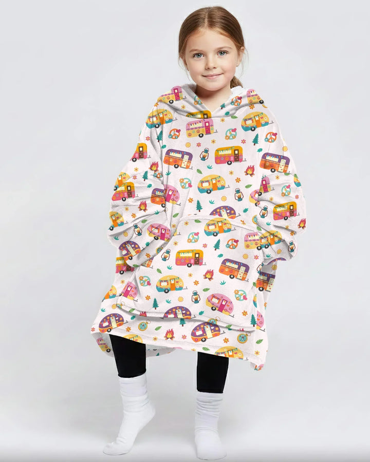 Happy Little Camper Bamboo Blanket Hoodie