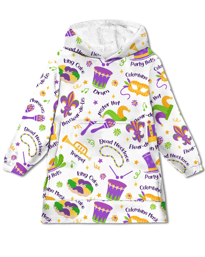 Mardi Gras Familien-Partnerlook Bambus-Deckenhoodie