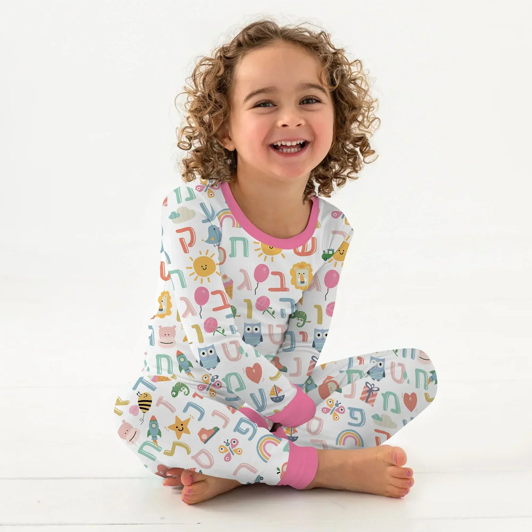Zweiteiliges Langarm-Pyjama-Set mit Sommerfrüchten