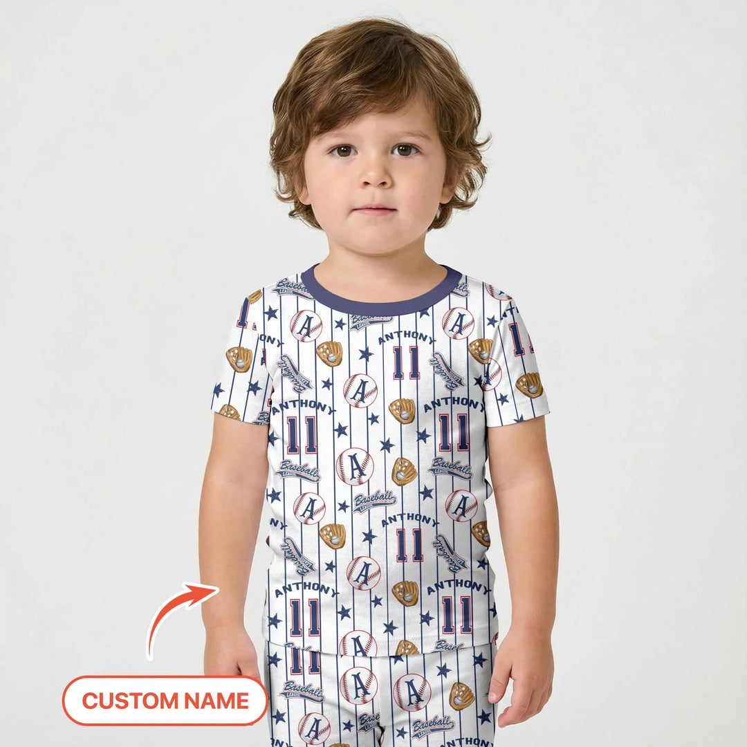 Zweiteiliges Pyjama-Set mit kurzen Ärmeln und Shorts im Sommer-Design