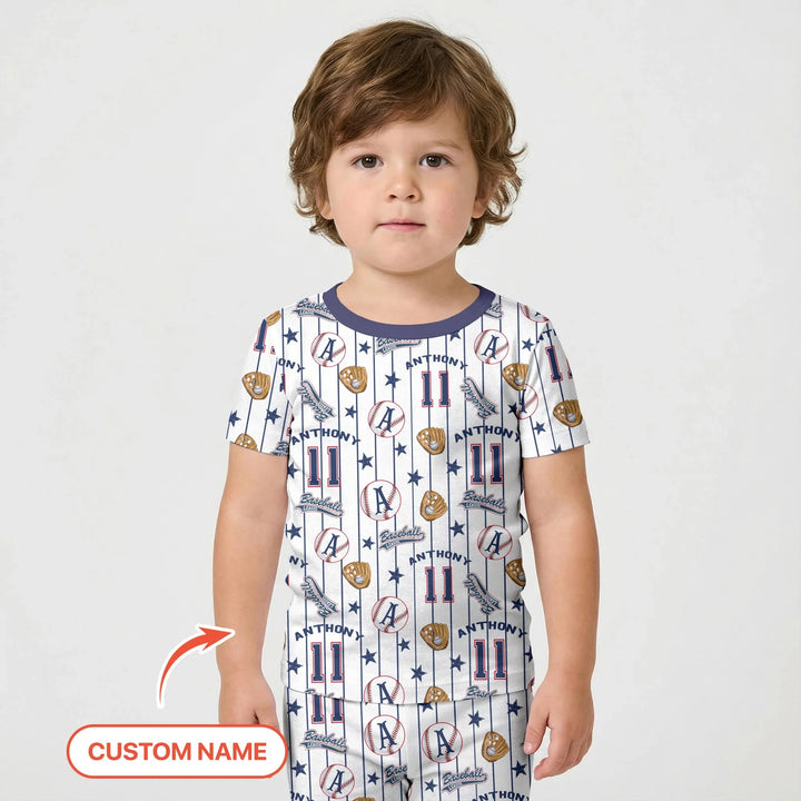Zweiteiliges Pyjama-Set mit kurzen Ärmeln und Shorts im Sommer-Design