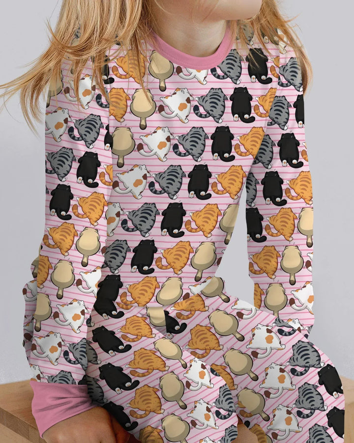 Zweiteiliges Langarm-Pyjama-Set mit Sommerfrüchten