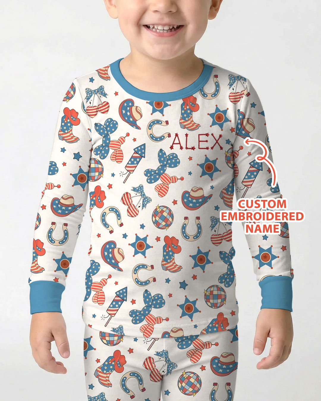 Zweiteiliges Langarm-Pyjama-Set mit Sommerfrüchten