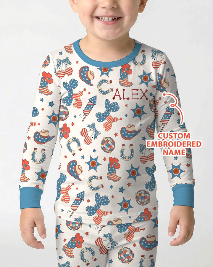 Zweiteiliges Langarm-Pyjama-Set mit Sommerfrüchten