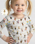Zweiteiliges Langarm-Pyjama-Set mit Sommerfrüchten