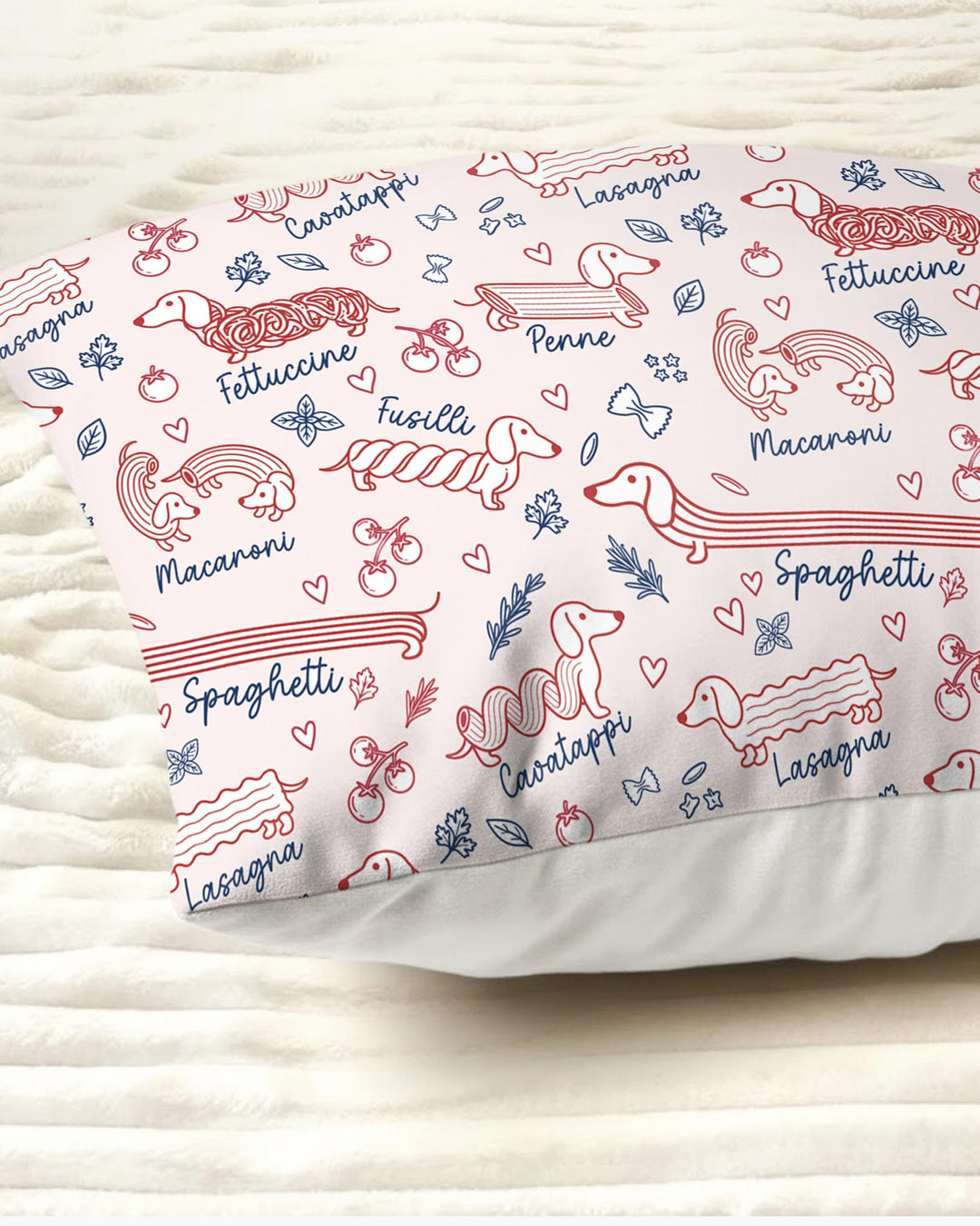 Funny Dachshund Pasta Pups Bamboo Pillow Case