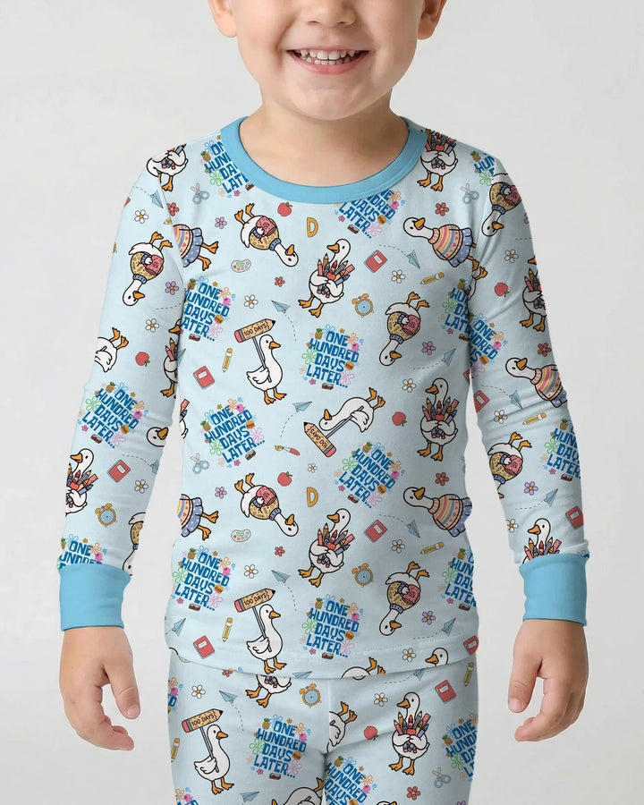 Zweiteiliges Langarm-Pyjama-Set mit Sommerfrüchten