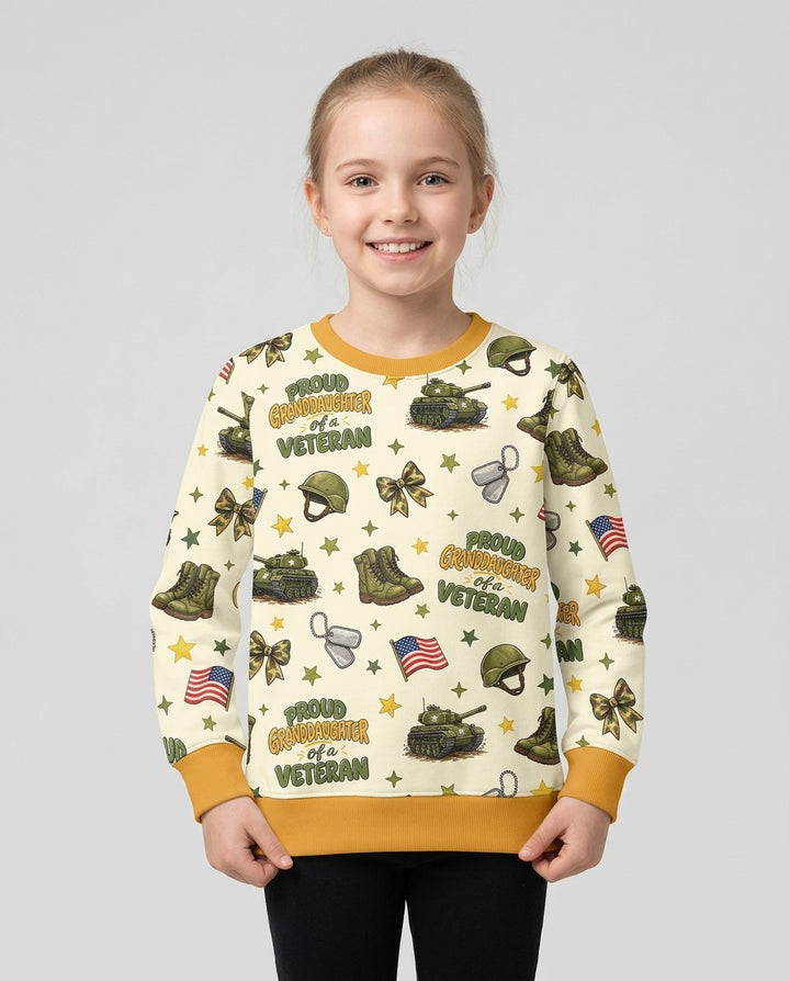 Proud Grandchild Of A Veteran Bamboo Crewneck Sweatshirt