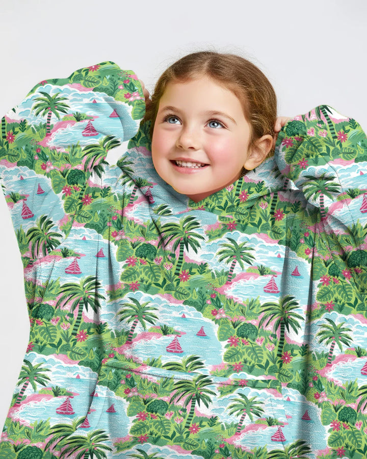 Preppy Coast Beach Club Tragbare Bambus-Deckenkapuzenjacke