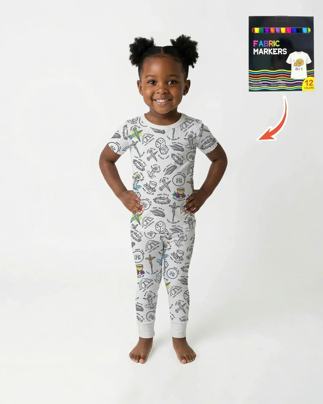 Zweiteiliges, kurzärmliges Pyjama-Set mit Marienkäfern