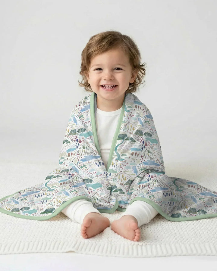 Whimsical Psalms 23 Map Bamboo Blanket