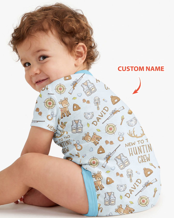 New To The Hunting Crew Custom Name Bamboo Bodysuit