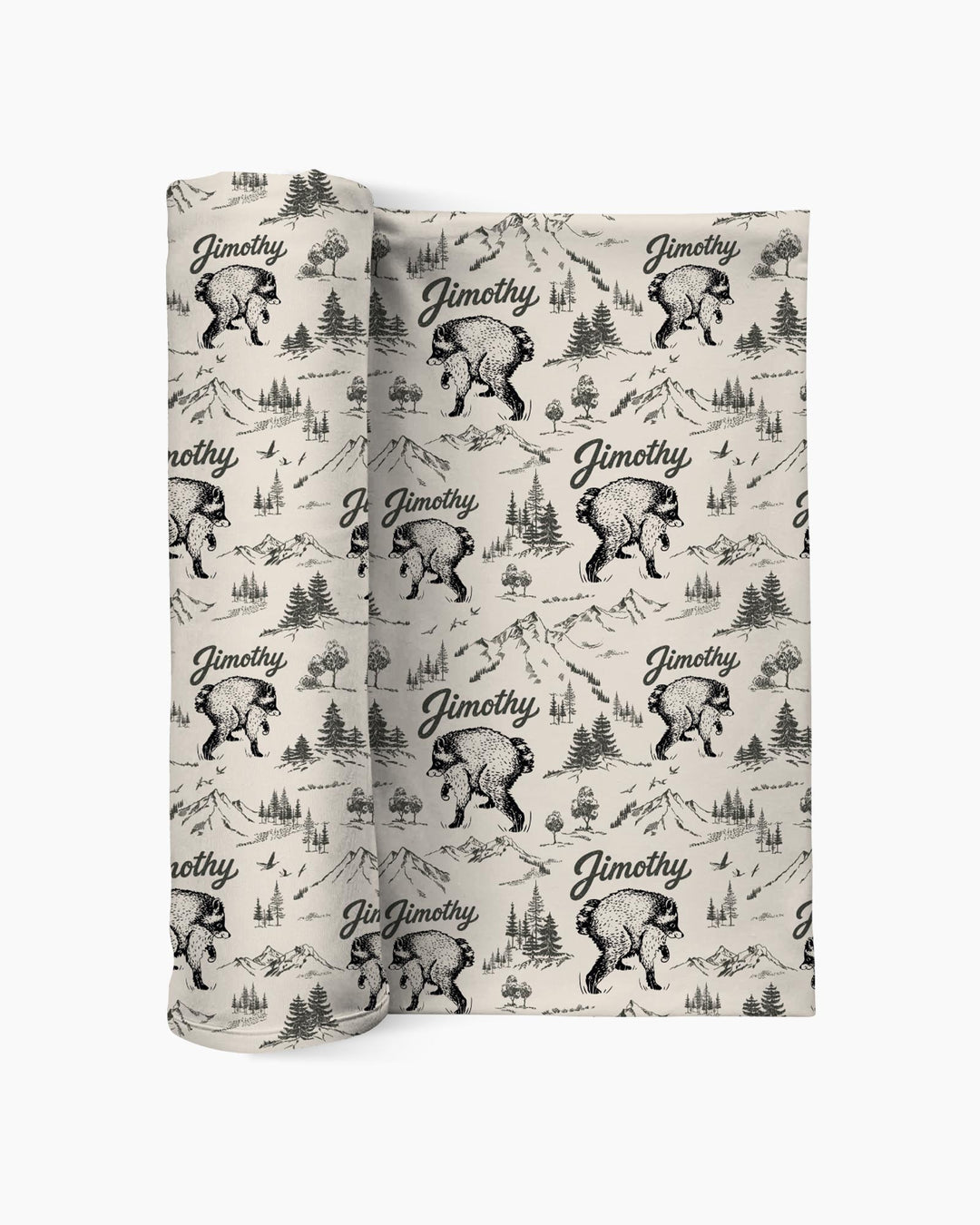 Vintage Jimothy Racoon Family Matching swaddle blanket