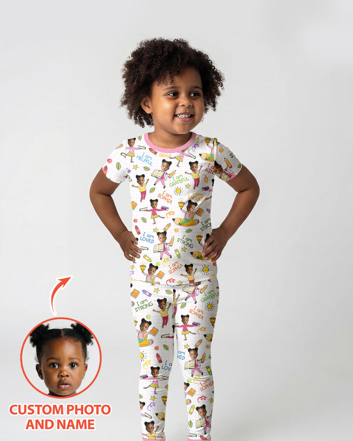 Zweiteiliges, kurzärmliges Pyjama-Set mit Marienkäfern