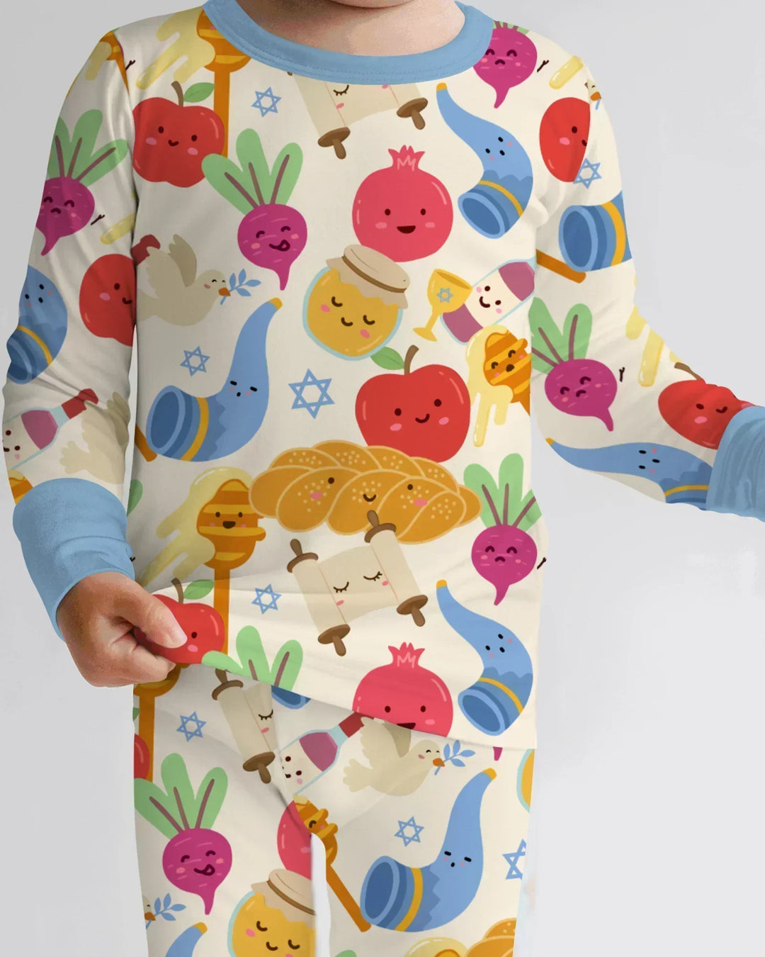 Zweiteiliges Langarm-Pyjama-Set mit Sommerfrüchten