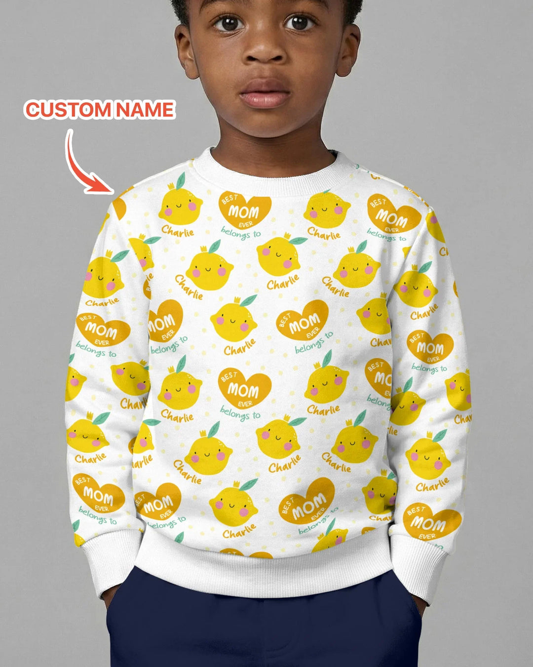 Personalisiertes Best Mom Ever gehört zu (Name) Bambus Crewneck Sweatshirt